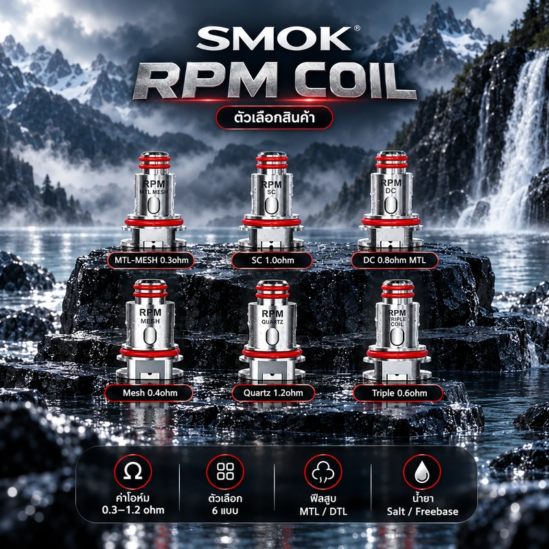 คอยล์ SMOK RPM Coil รวม 6 ค่าโอห์ม ภาพหน้าปกสินค้า