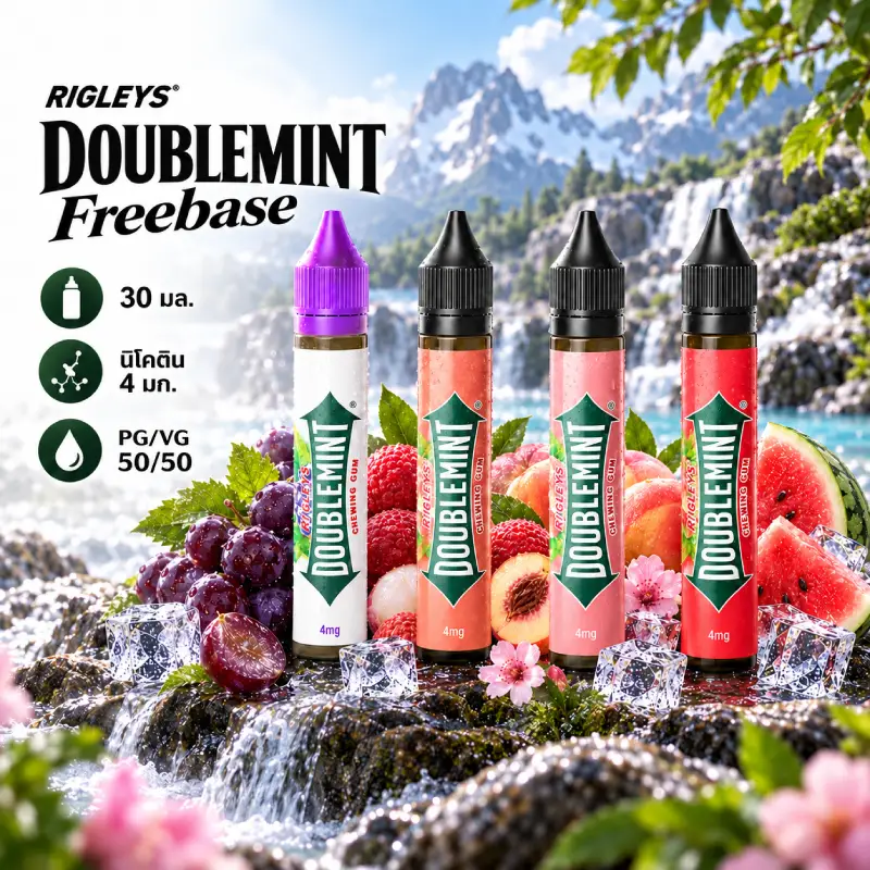 DOUBLEMINT Freebase 30ml Nic4 น้ำยาฟรีเบส RIGLEYS