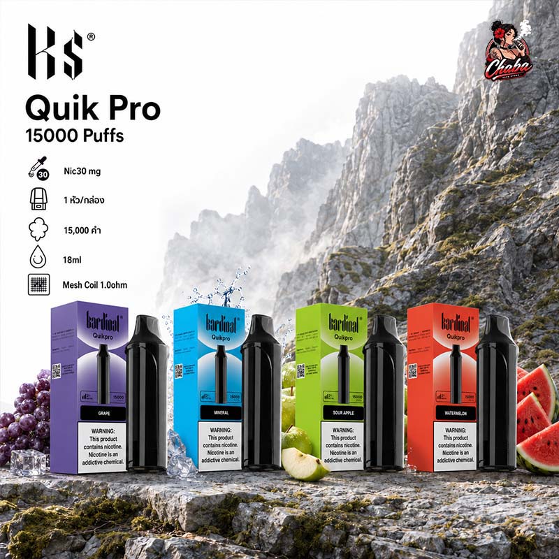 หัว KS QUIK PRO 15000 PUFFS หน้าปกสินค้า