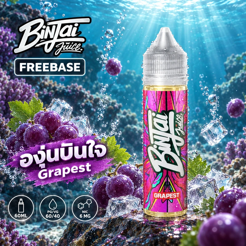 Binjai Juice Grapest 60ml Nic6 กลิ่นองุ่น