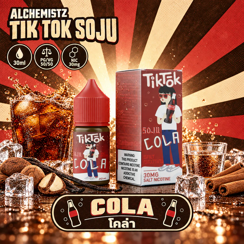 TIK TOK SOJU Salt Nic 30ml Cola - โคล่า