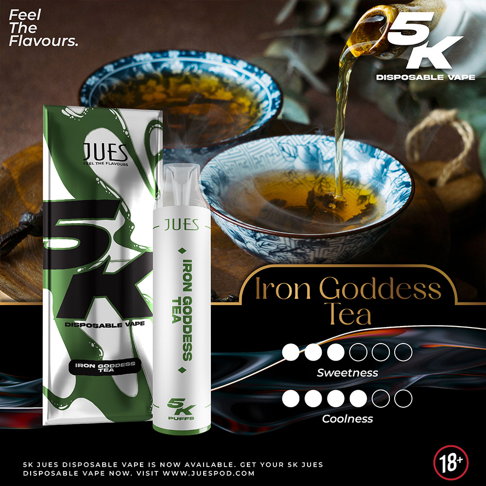 JUES 5000 Puffs กลิ่น Iron Goddess Tea - ชาอู่หลง