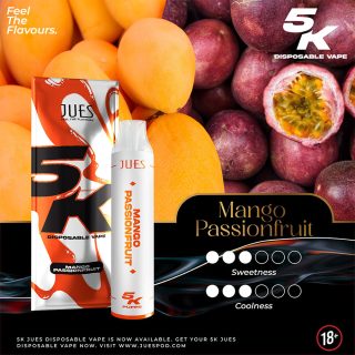 JUES 5000 Puffs กลิ่น Mango Passionfruit - มะม่วงเสาวรส