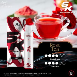 JUES 5000 Puffs กลิ่น Rose Tea - ชากุหลาบ