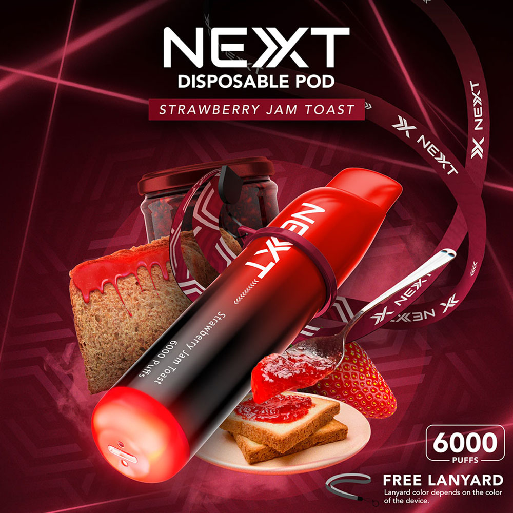 NEXT 6000 Puffs Strawberry Jam Toast โทสต์แยมสตรอว์เบอร์รี่