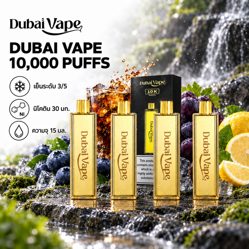 Dubai Vape 10000 Puffs ภาพหน้าปกพอตใช้แล้วทิ้ง