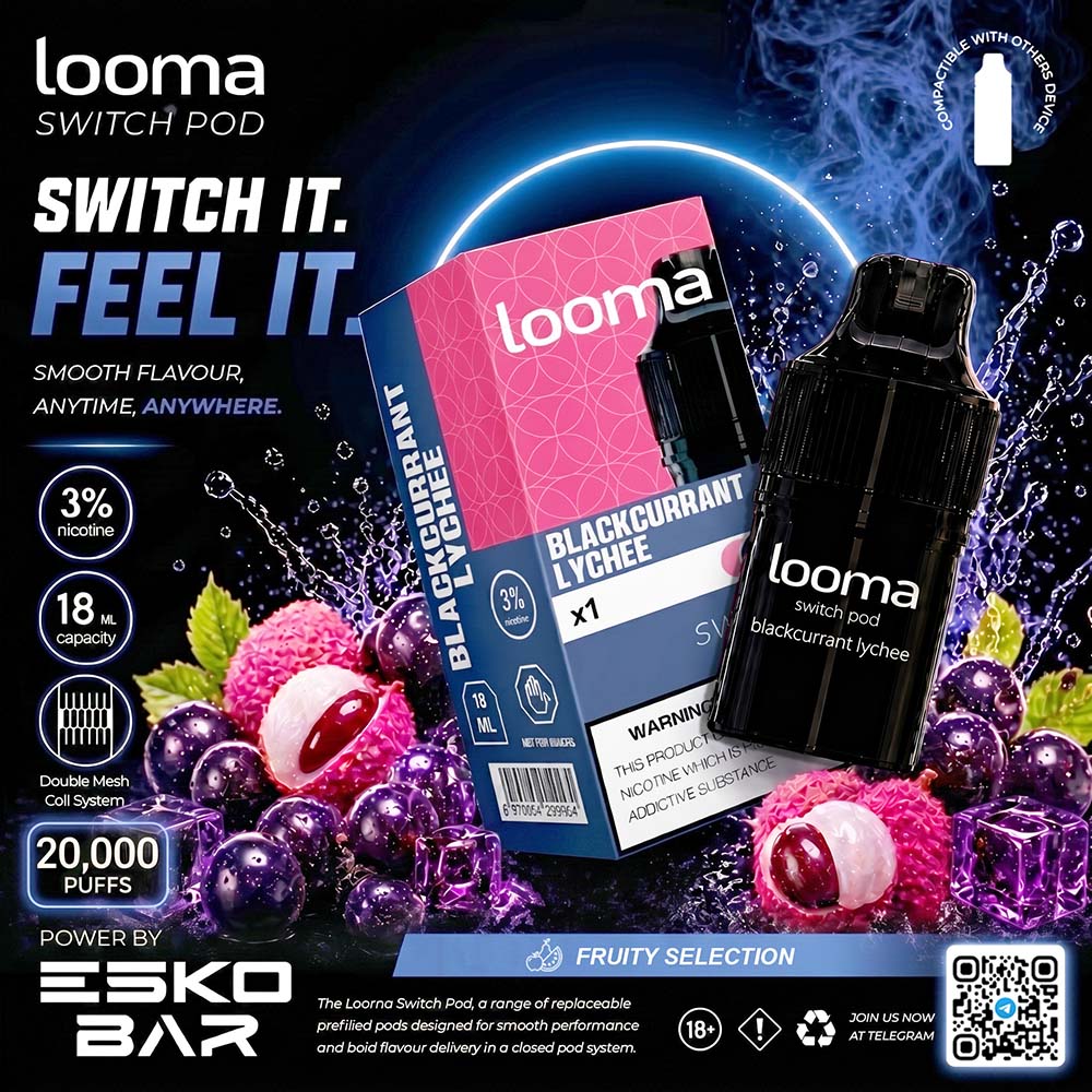 Looma Switch Pod 20K Blackcurrant Lychee - ลิ้นจี่แบล็คเคอร์แรนท์