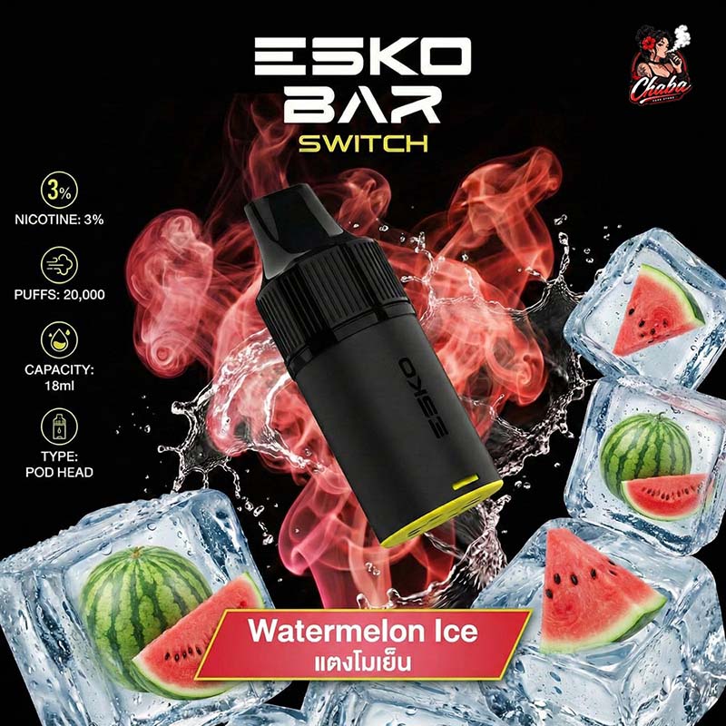 หัวพอต ESKOBAR Switch 20000 Puffs รส Watermelon Ice แตงโมเย็น