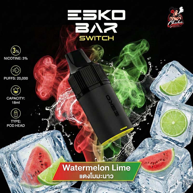 หัวพอต ESKOBAR Switch 20000 Puffs รส Watermelon Lime แตงโมมะนาว