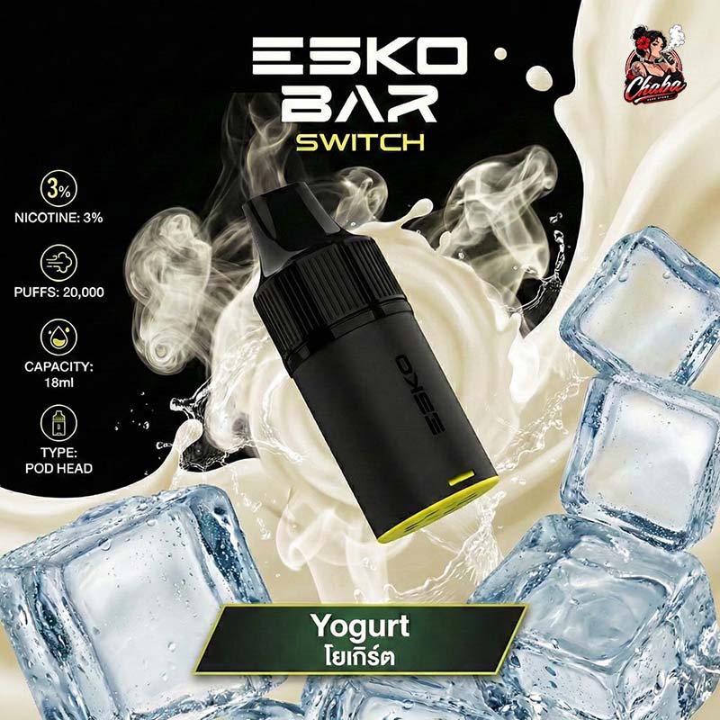 หัวพอต ESKOBAR Switch 20000 Puffs รส Yogurt โยเกิร์ต