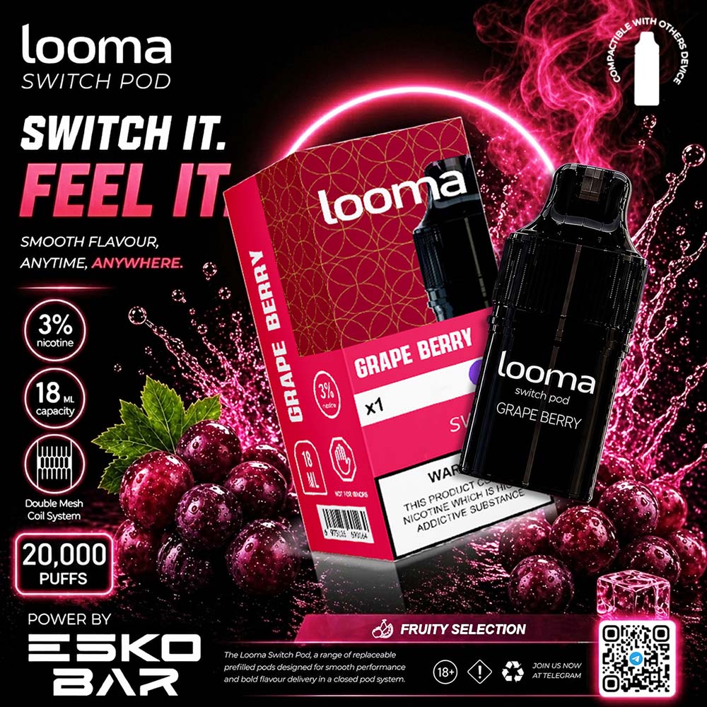 Looma Switch Pod 20K Grape Berry - องุ่นเบอร์รี่