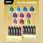INFY 20K Puffs พอตใช้แล้วทิ้ง 20000 คำ จอ LED ปรับรูลมได้