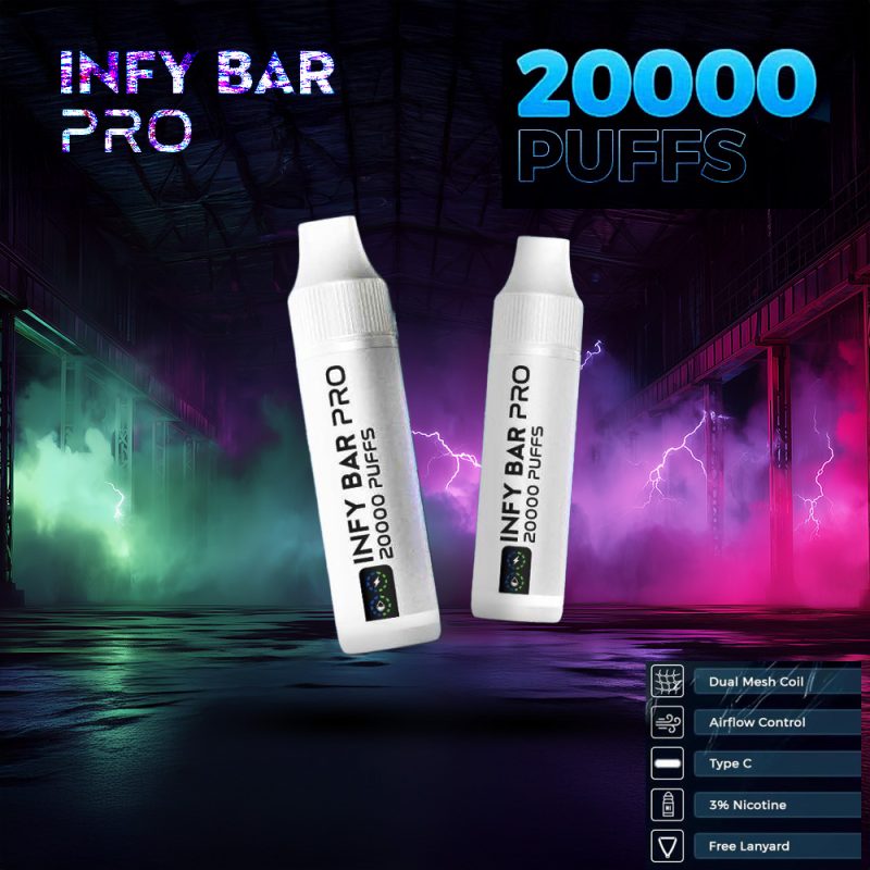 INFY BAR PRO 20000 Puffs พอตใช้แล้วทิ้ง จอ LED ปรับรูลม