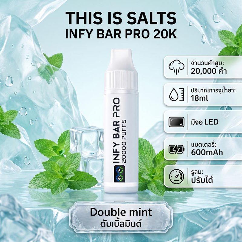 INFY BAR PRO 20000 Puffs 3. Double Mint – ดับเบิ้ลมินต์