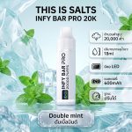 INFY BAR PRO 20000 Puffs จาก THIS IS SALTS เป็นพอตใช้แล้วทิ้งชาร์จได้ที่เน้นใช้งานง่าย กลิ่นชัด และอยู่ได้นาน