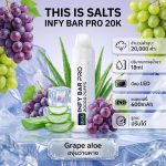 INFY BAR PRO 20000 Puffs จาก THIS IS SALTS เป็นพอตใช้แล้วทิ้งชาร์จได้ที่เน้นใช้งานง่าย กลิ่นชัด และอยู่ได้นาน