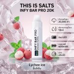 INFY BAR PRO 20000 Puffs จาก THIS IS SALTS เป็นพอตใช้แล้วทิ้งชาร์จได้ที่เน้นใช้งานง่าย กลิ่นชัด และอยู่ได้นาน