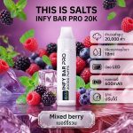 INFY BAR PRO 20000 Puffs จาก THIS IS SALTS เป็นพอตใช้แล้วทิ้งชาร์จได้ที่เน้นใช้งานง่าย กลิ่นชัด และอยู่ได้นาน