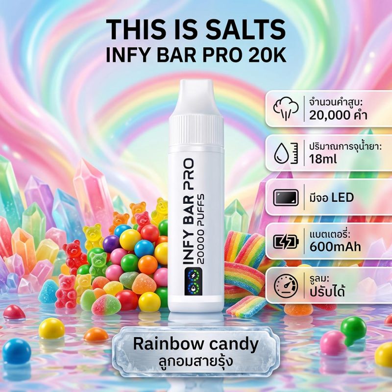INFY BAR PRO 20000 Puffs 14. Rainbow Candy – ลูกอมสายรุ้ง
