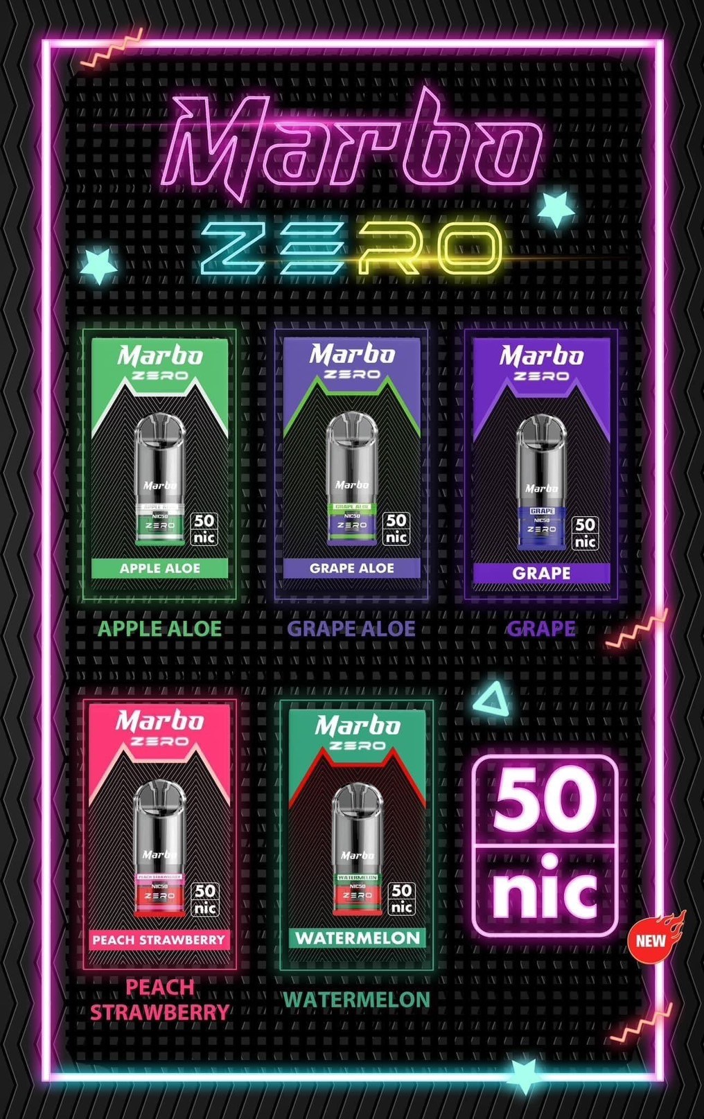 ข้อมูลหัวพอต Marbo Zero Nic50 Pods Flavors 2.2ml