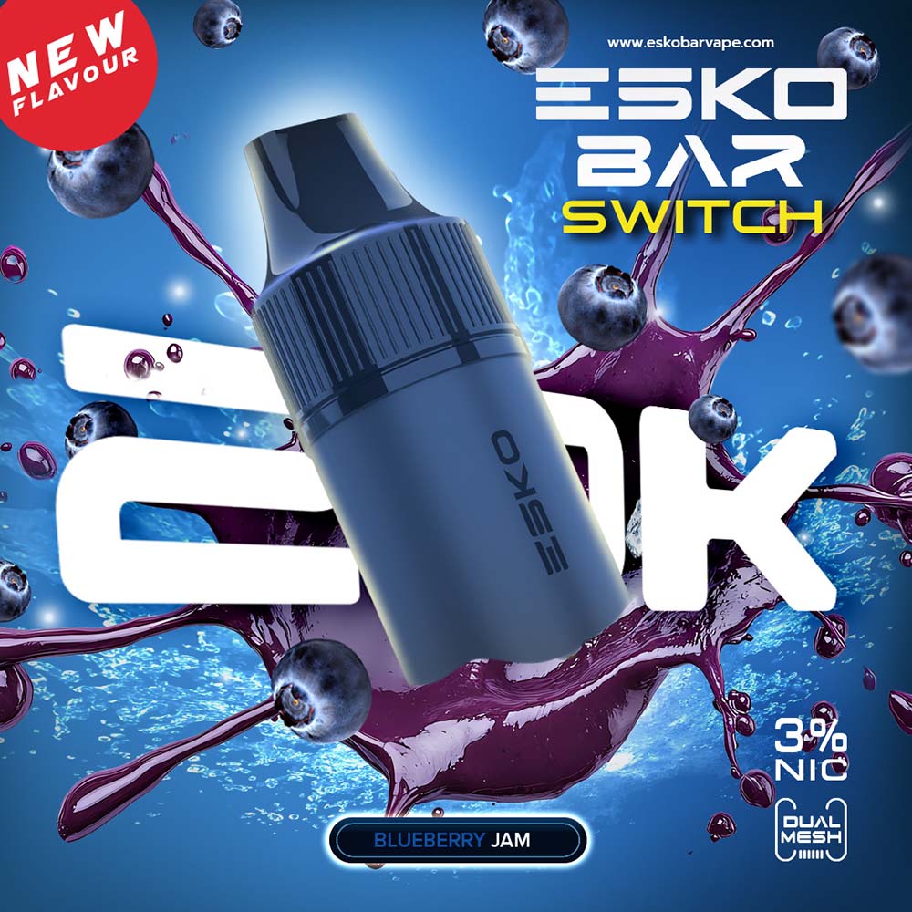 หัวพอต ESKOBAR Switch 20000 Puffs รส Blueberry Jam แยมบลูเบอร์รี่