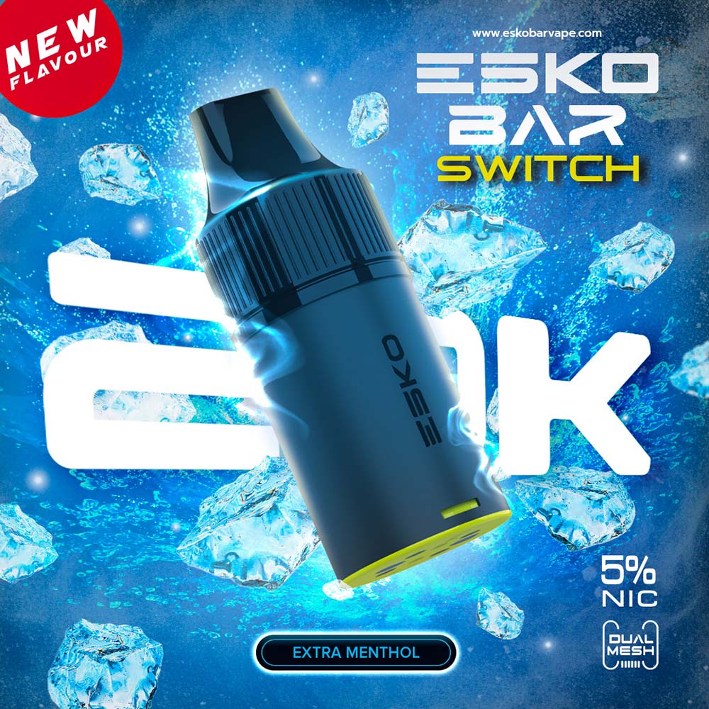 หัวพอต ESKOBAR Switch 20000 Puffs รส Extra Menthol เมนทอล
