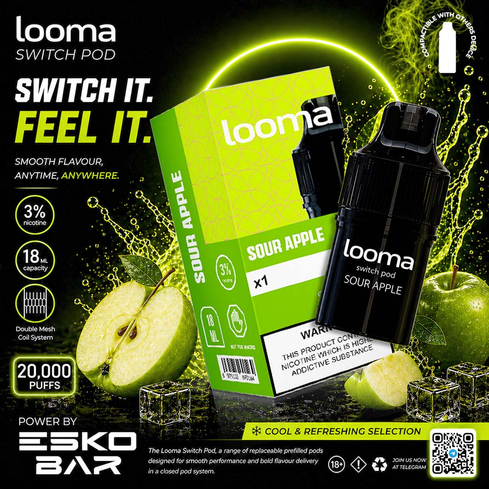 Looma Switch Pod 20K Sour Apple - แอปเปิ้ลเปรี้ยว