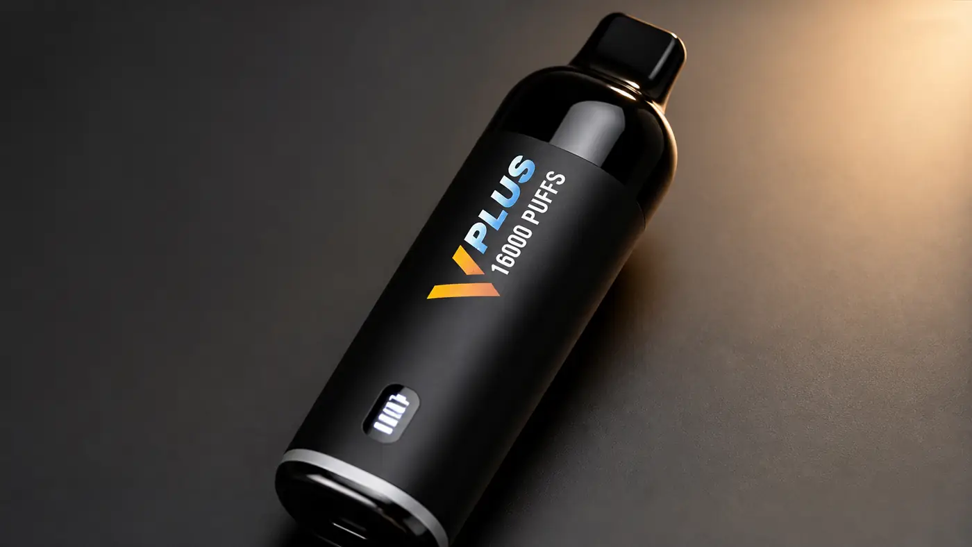 V Plus 16000 Puffs ดีไซน์ตัวเครื่องและจอ LCD