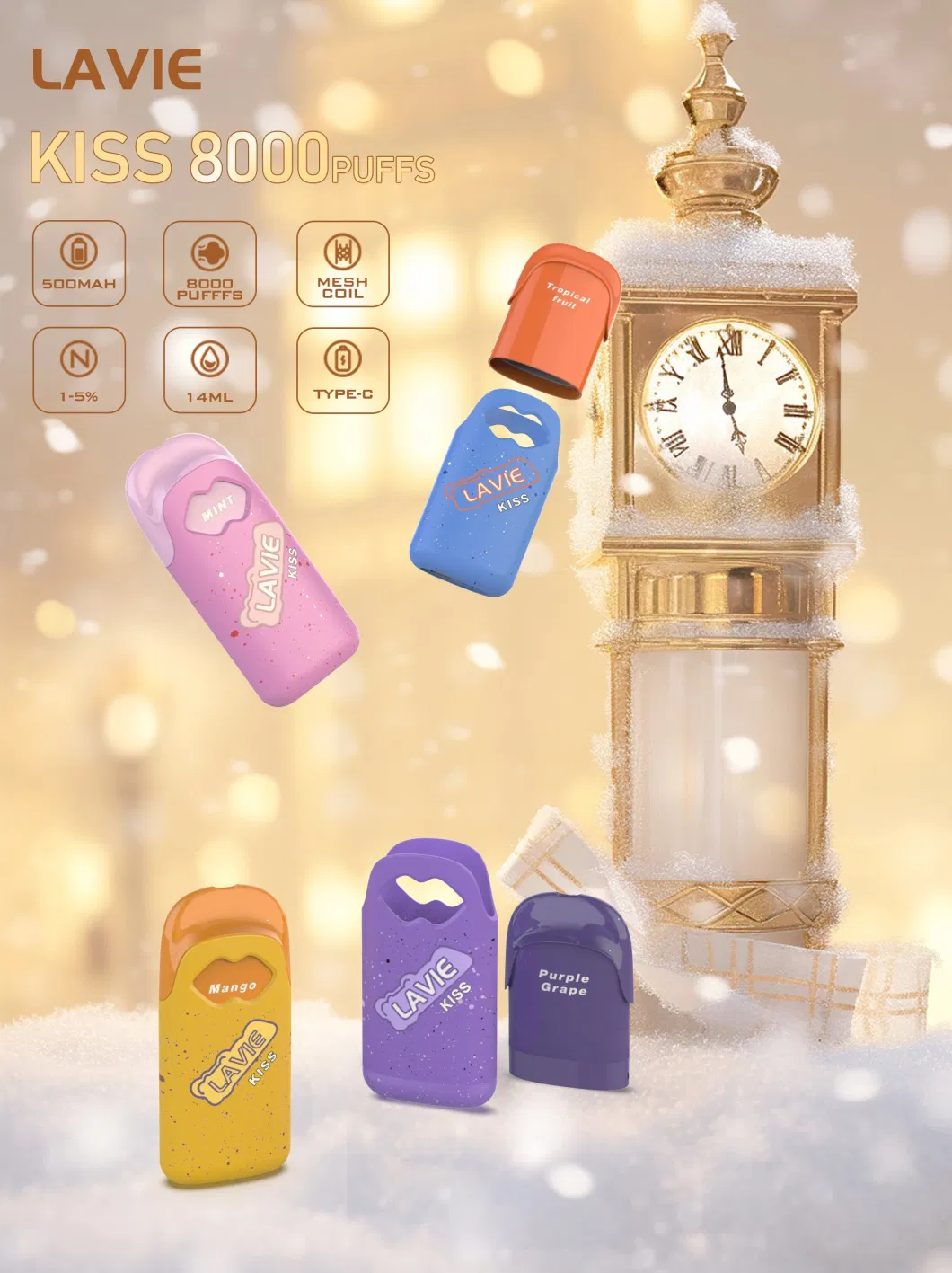 Lavie Kiss 8000 Puffs Kit ข้อมูลผลิตภัณฑ์