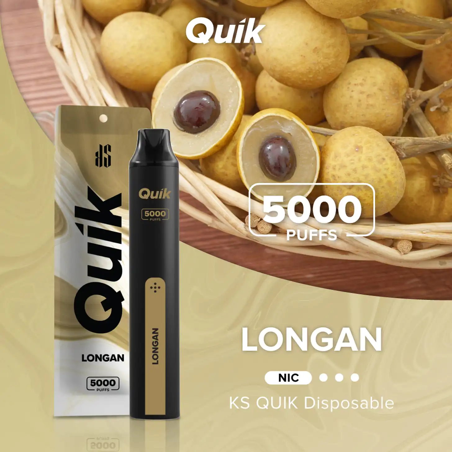 KS Quik 5000 Puffs Longan - ลำไย