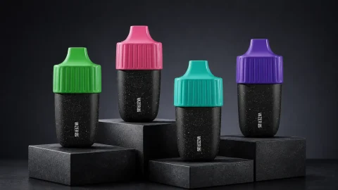รีวิว Vazer 9000 Puffs เครื่องสีเขียว ชมพู ฟ้า และม่วง