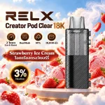 หัวพอต RELX Creator Pod Clear 18K Strawberry Ice Cream - ไอศกรีมสตรอว์เบอร์รี่ 3%